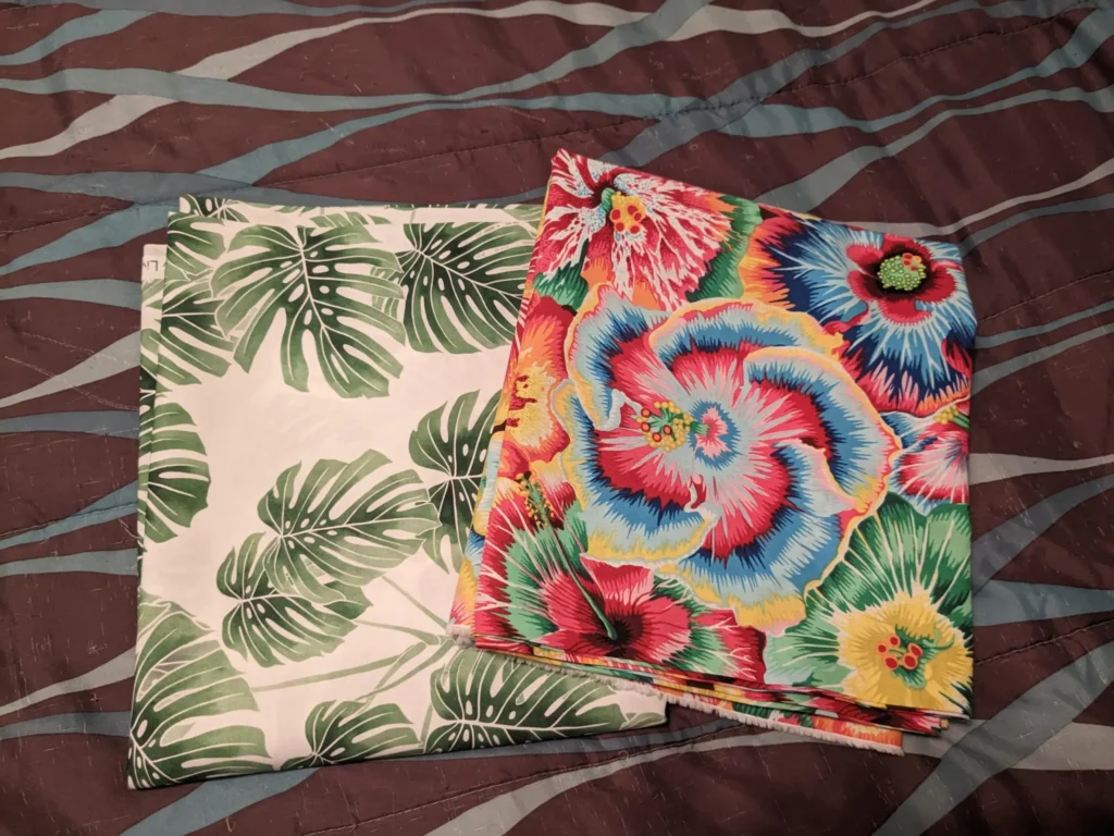 Two fabrics I purchased as part of my latest fabric haul.