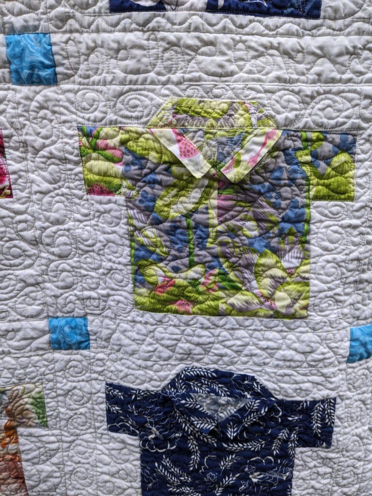 A closeup of the finished quilt.