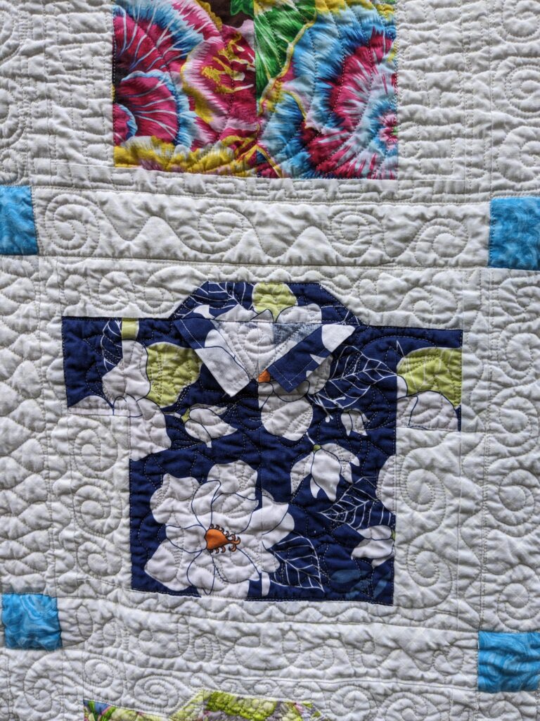 A close up of the finished quilt.
